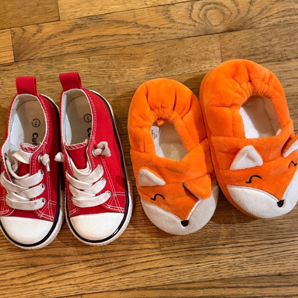 Red and Orange Kids Shoes Set